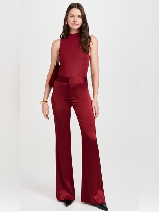 Alice + Olivia Pants - Alice + Olivia High Waisted Wide Leg Silk Pants